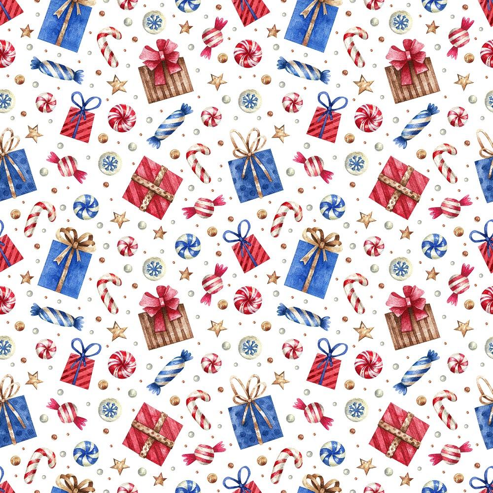 Watercolor Presents & Candies Fabric