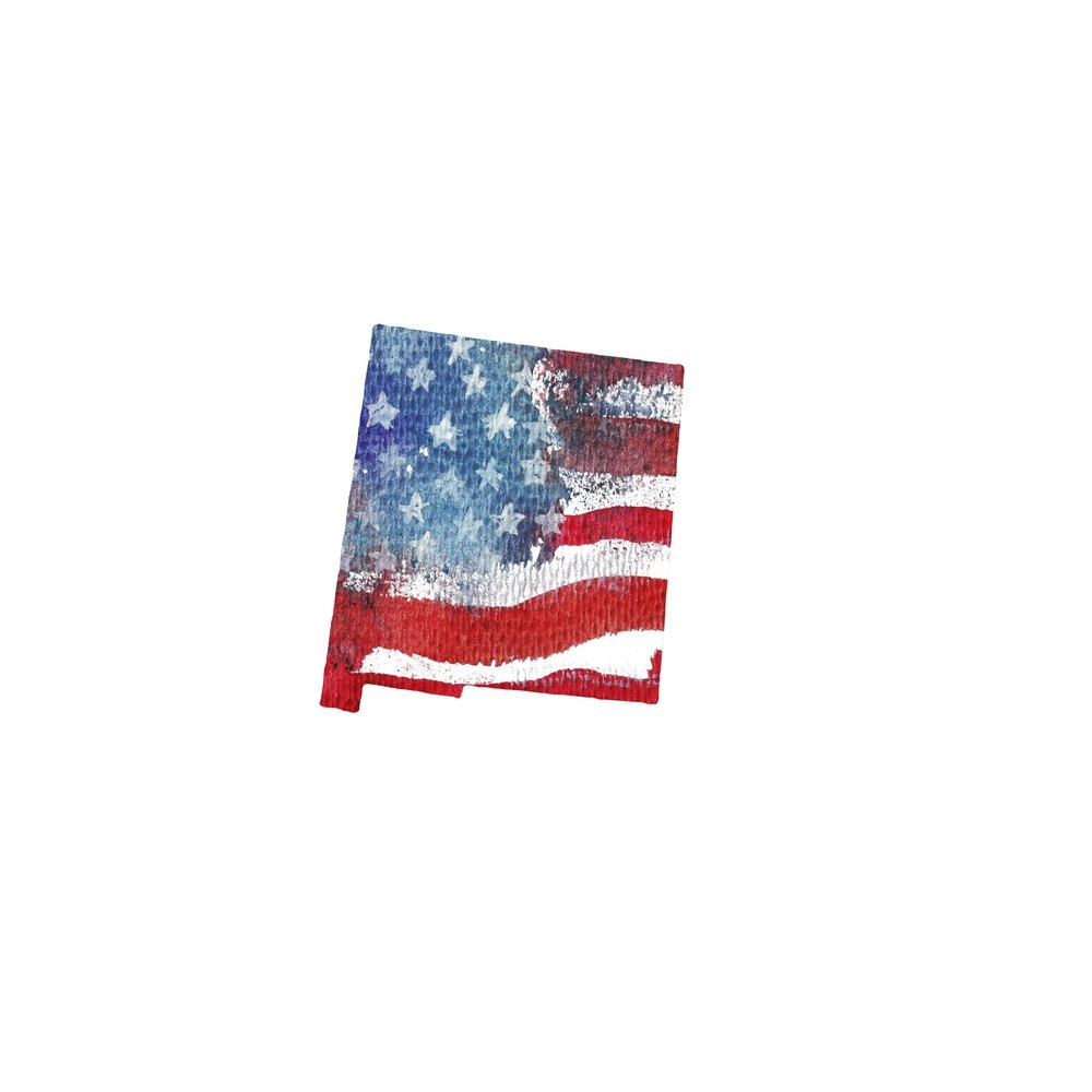 Watercolor Textured Flag Fabric Panel - New Mexico