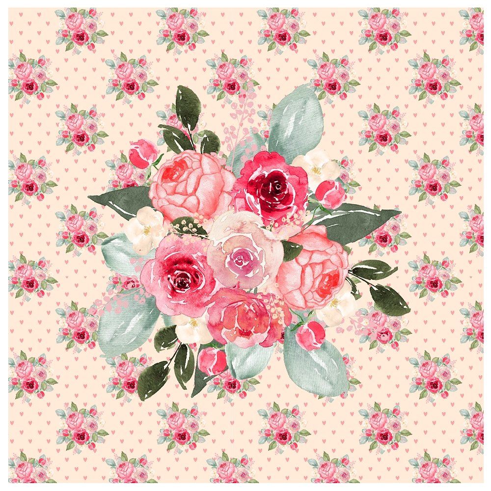 Watercolor Valentine Roses Pillow Fabric Panels