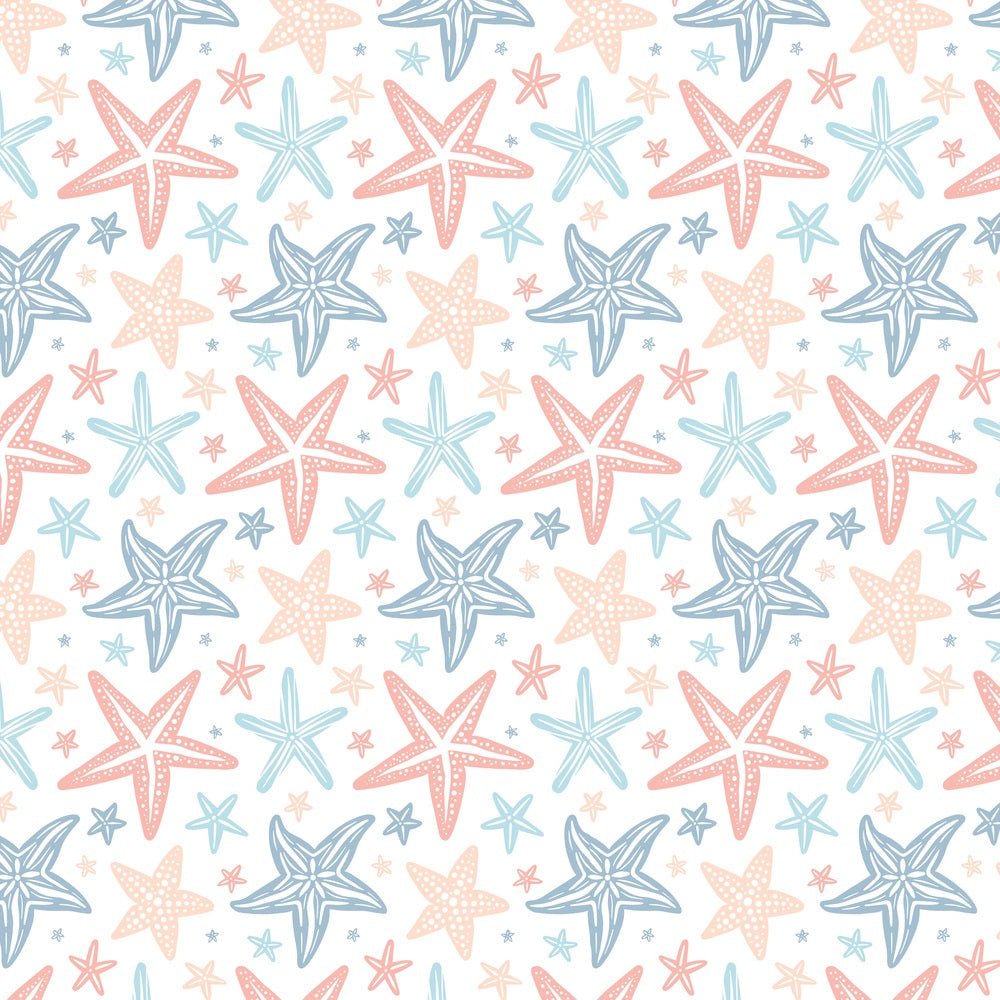 Watercolor Vintage Starfish Fabric