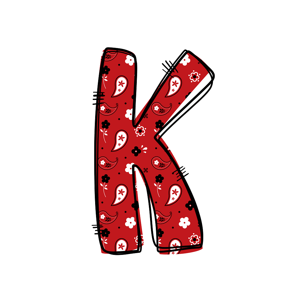 Western Cowboy ''K'' Paisley Fabric Panel