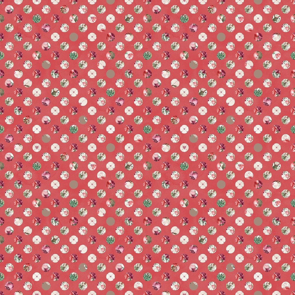 Wildflower Polka Dot Fabric - Dusty Rose