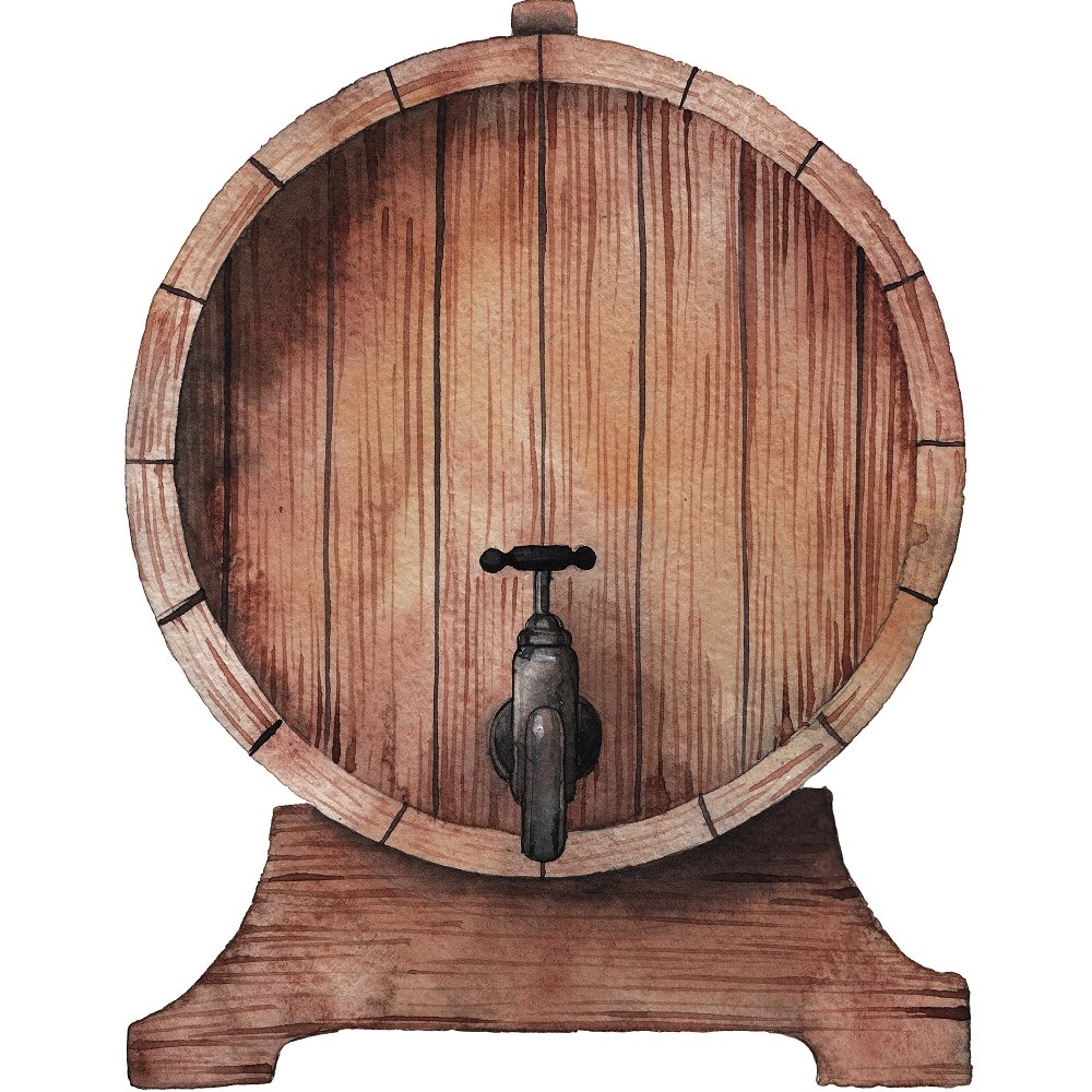 Wine Aging Barrel & Spout Fabric Panel