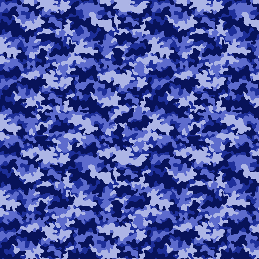 Vibrant Camouflage Fabric - Blue