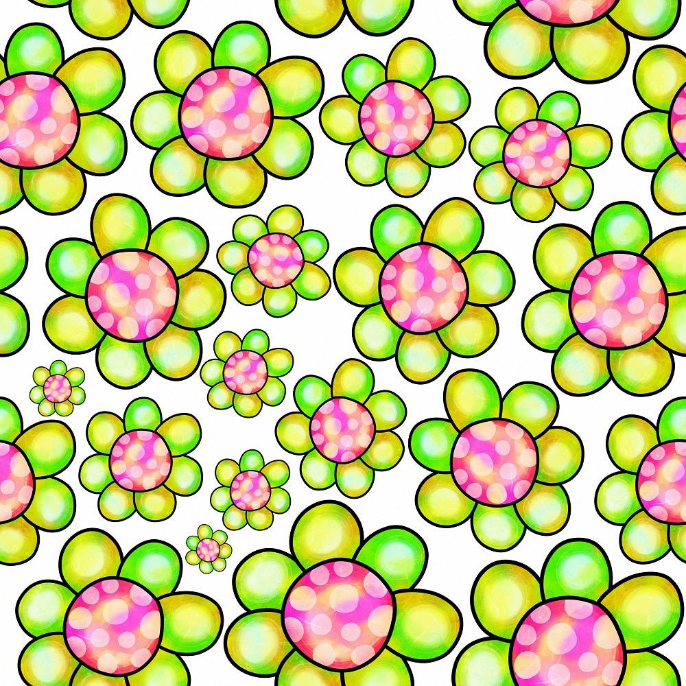 Watercolor Allover Floral Collage #6 Fabric