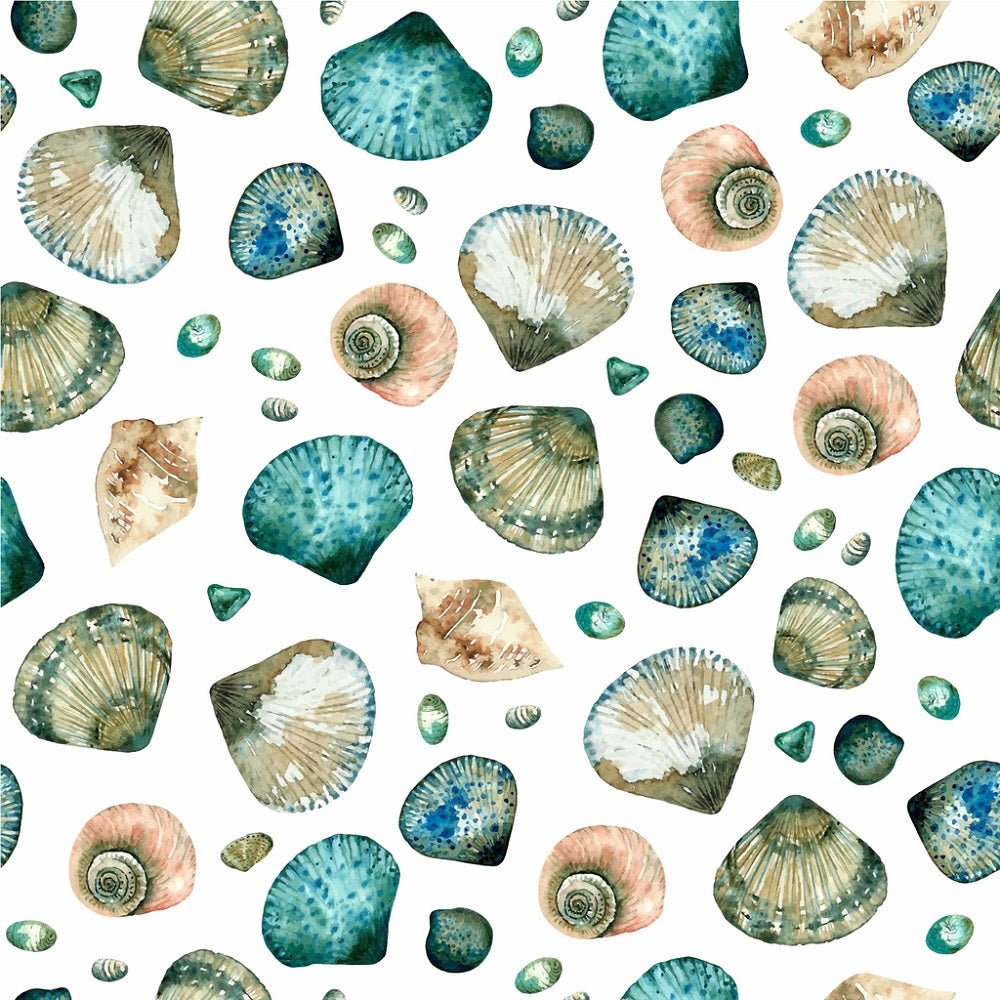 Watercolor Seashells Fabric