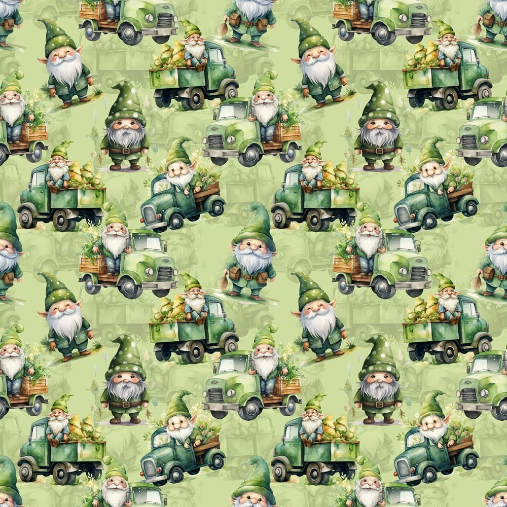 Watercolor St. Patrick Gnome Fabric