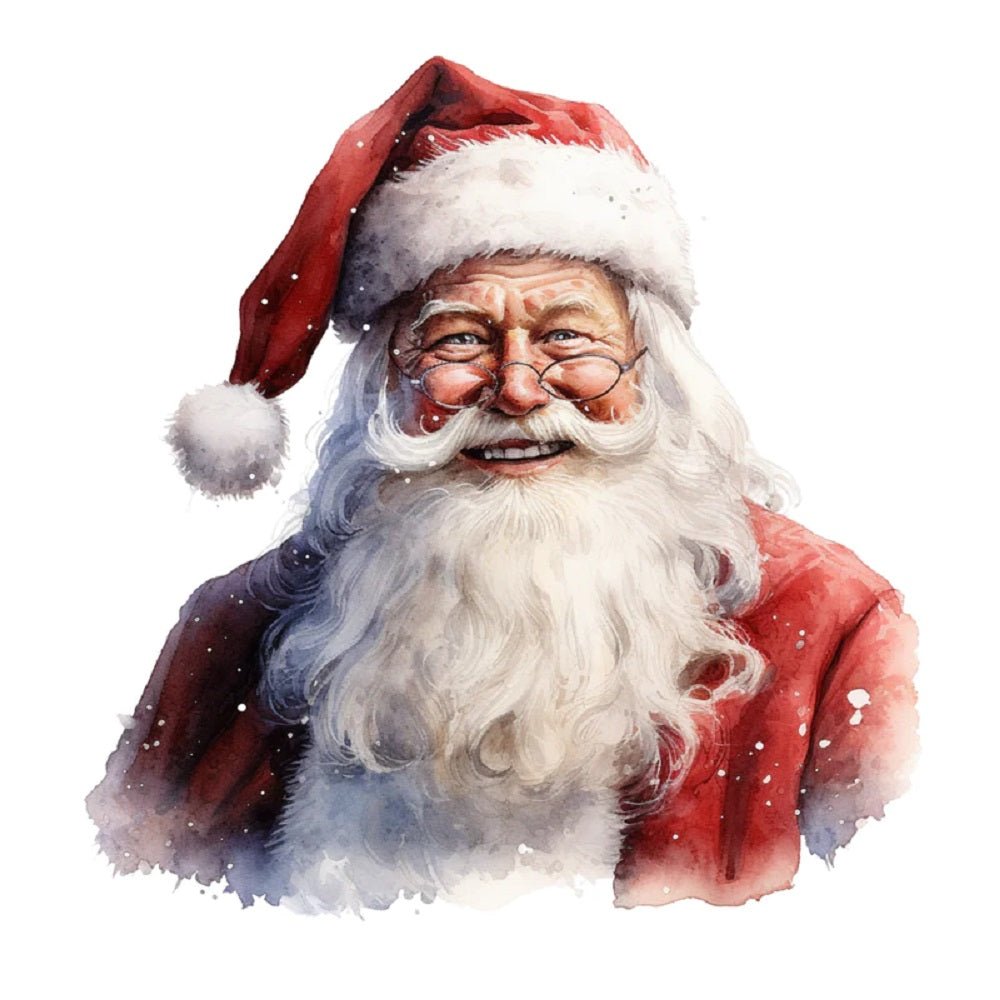 Watercolor Vintage Santa Portrait #1 Fabric Panel