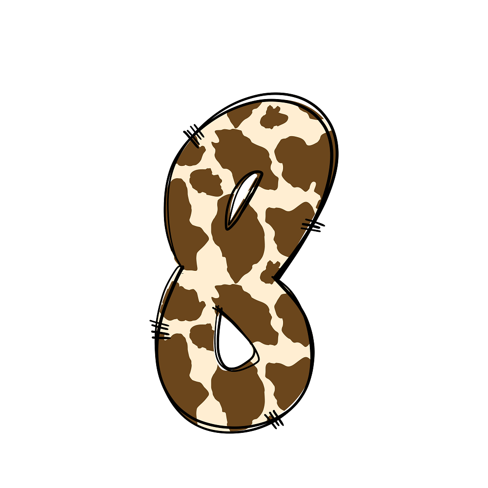 Western Cowboy ''8'' Cow Print Fabric Panel