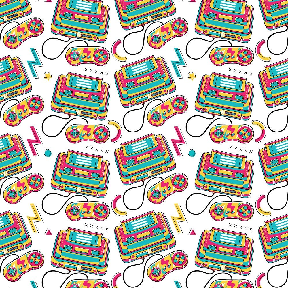 90s Vibe Classic Game Console Fabric - White