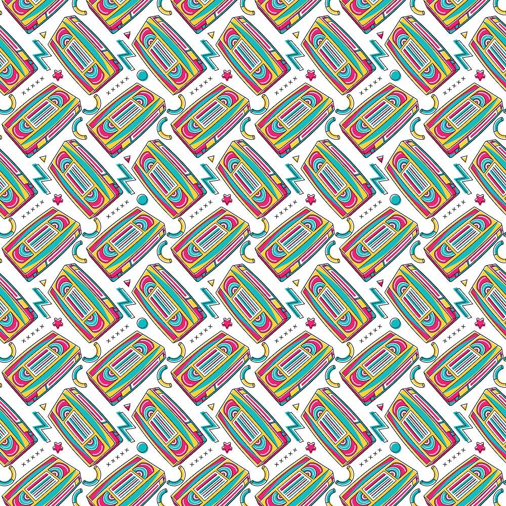 90s Vibe VHS Fabric - White