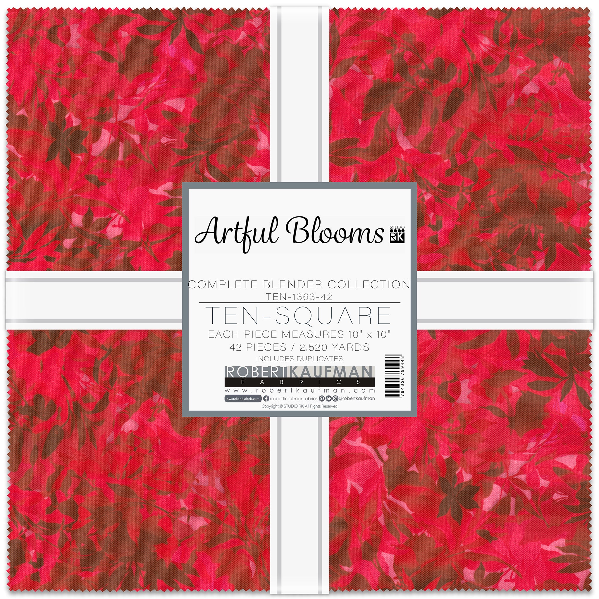 Artful Blooms, Complete Blender 10" Fabric Squares, 42pc