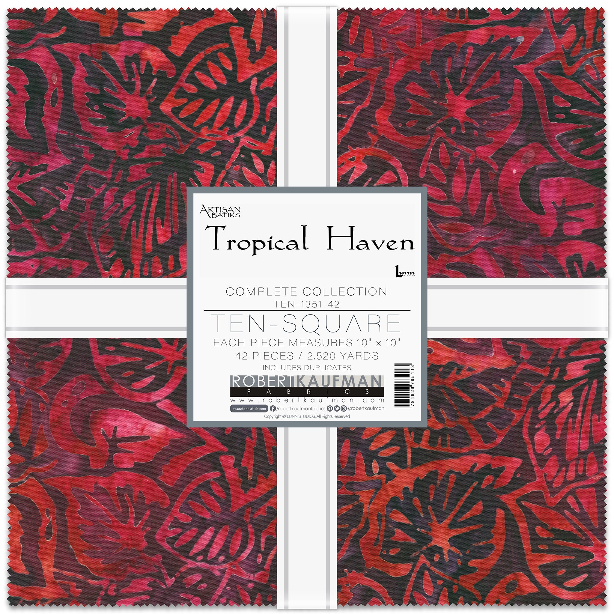 Artisan Batiks, Tropical Haven 10" Fabric Squares, 42pc