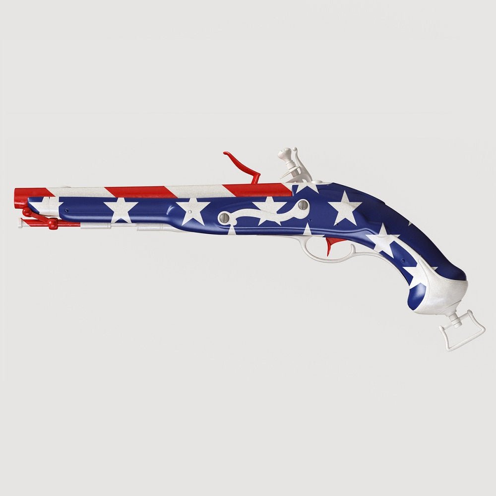 Vintage Pistol with USA Flag Fabric Panel