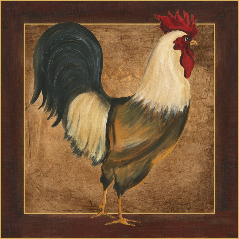 Vintage Rooster Fabric Panel