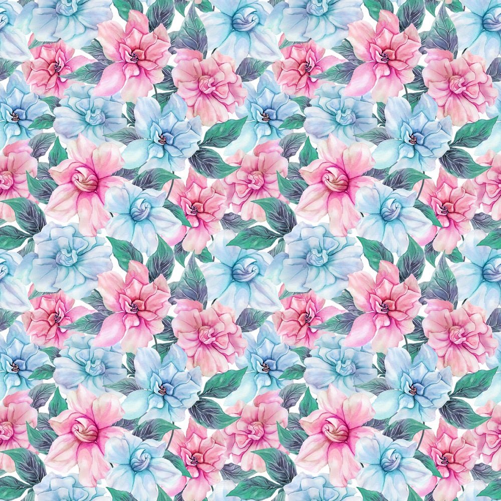 Watercolor Beautiful Gardenia Flowers Fabric
