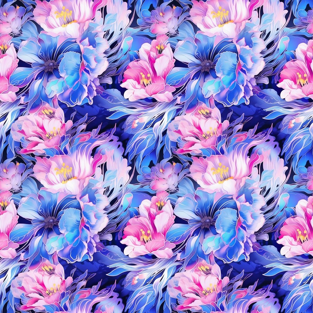 Watercolor Cool Toned Floral Fabric