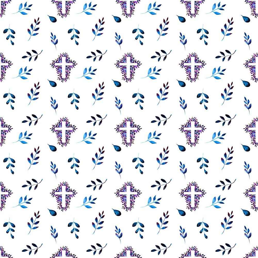 Watercolor Floral Cross Fabric