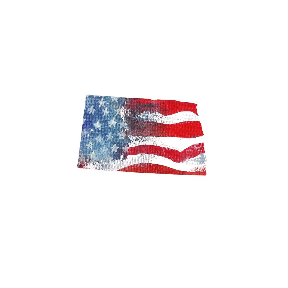 Watercolor Textured Flag Fabric Panel - North Dakota
