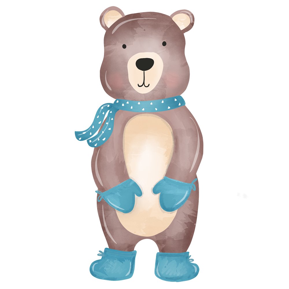 Winter Bear Fabric Panel