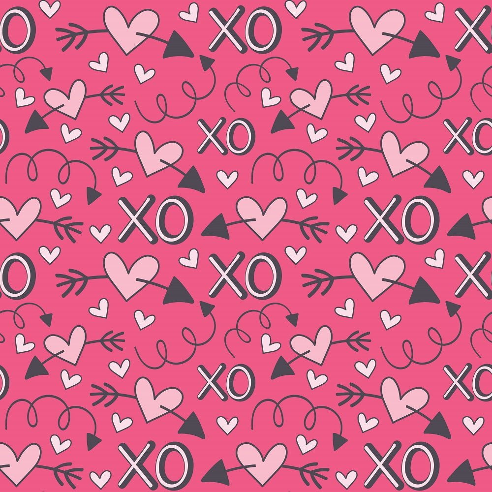 XOXO Hearts Pattern #11 Fabric - Pink