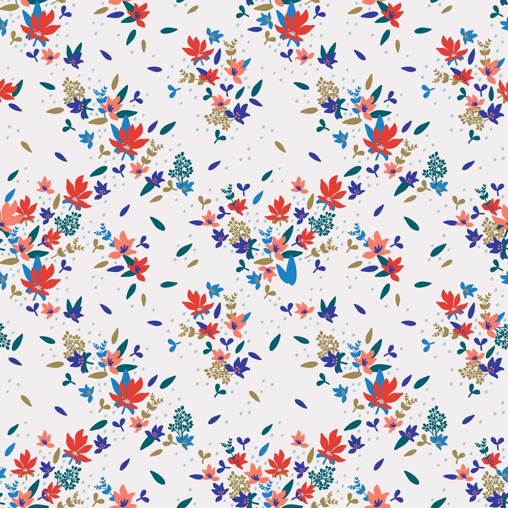 30s Style Spring Flowers Fabric