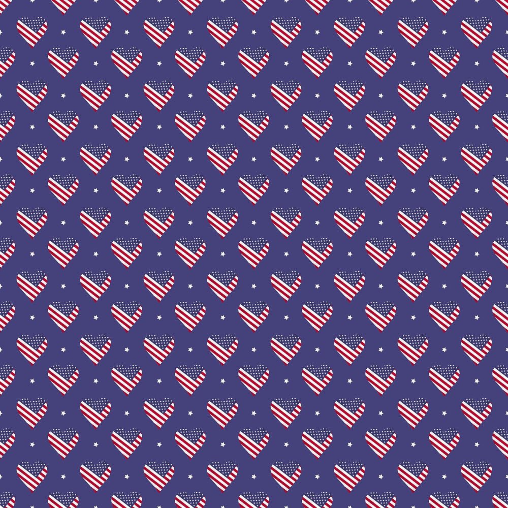 4th of July Flag Stars Fabric - Blue