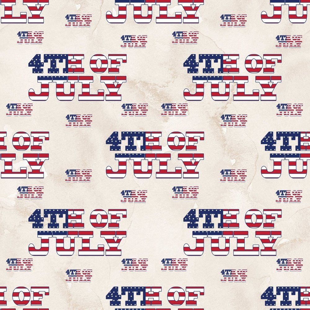 4th of July Font Fabric