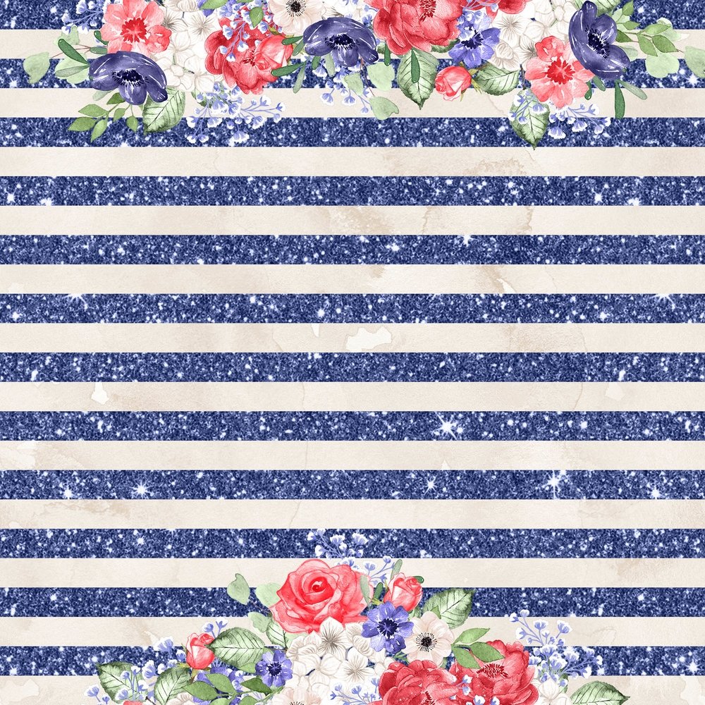 4th of July Stripes Fabric - Blue
