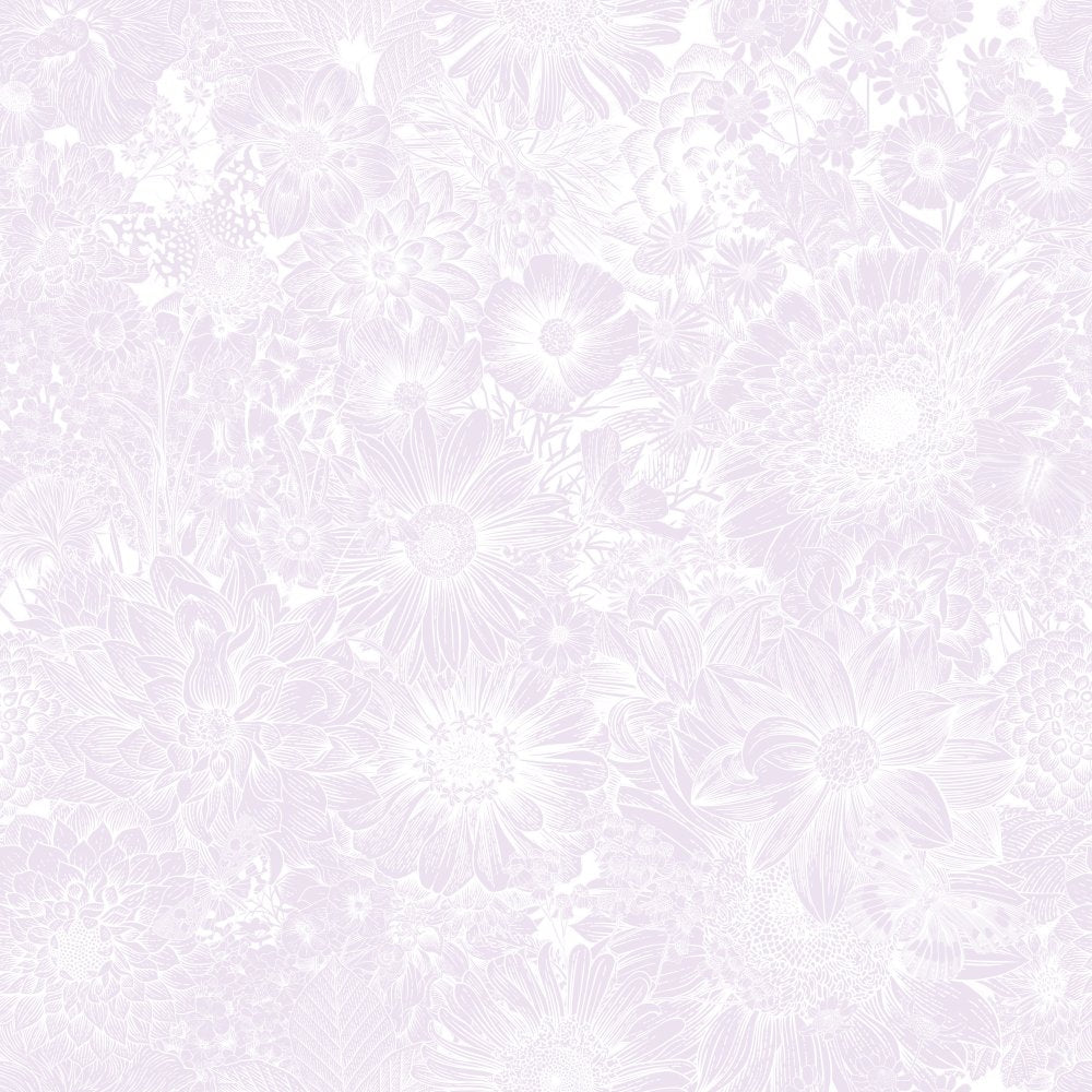 70s Flowers & Butterflies - Vintage Violet