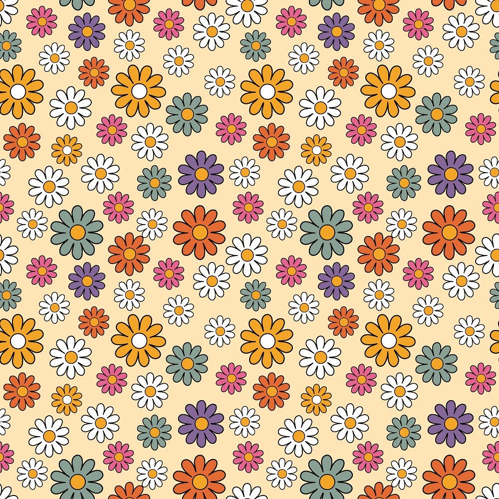 70s Retro Floral Allover Fabric