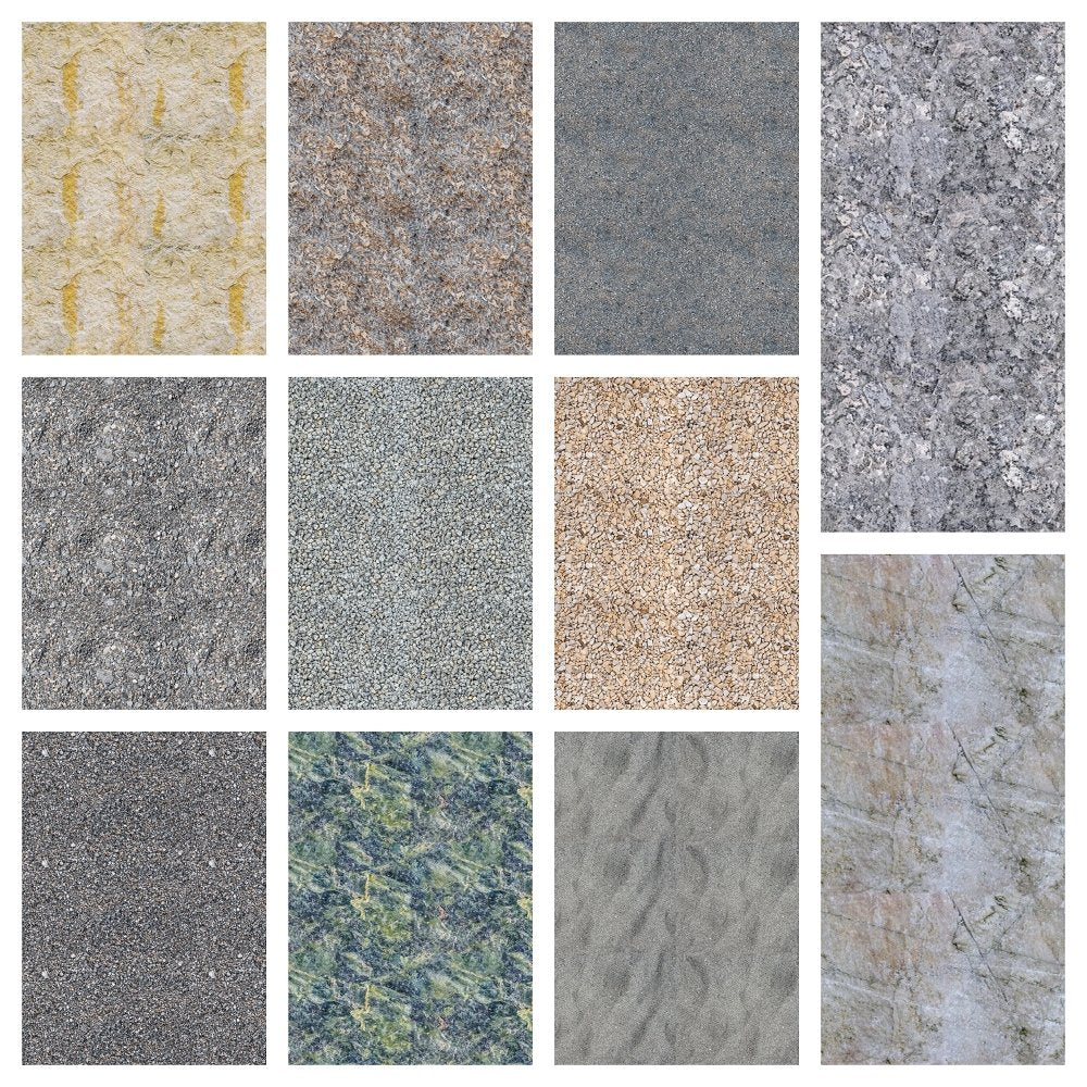Textured Gravel & Stone Fabric Collection - 1/2 Yard Bundle
