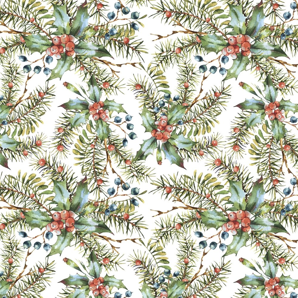 Vintage Christmas Florals Fabric