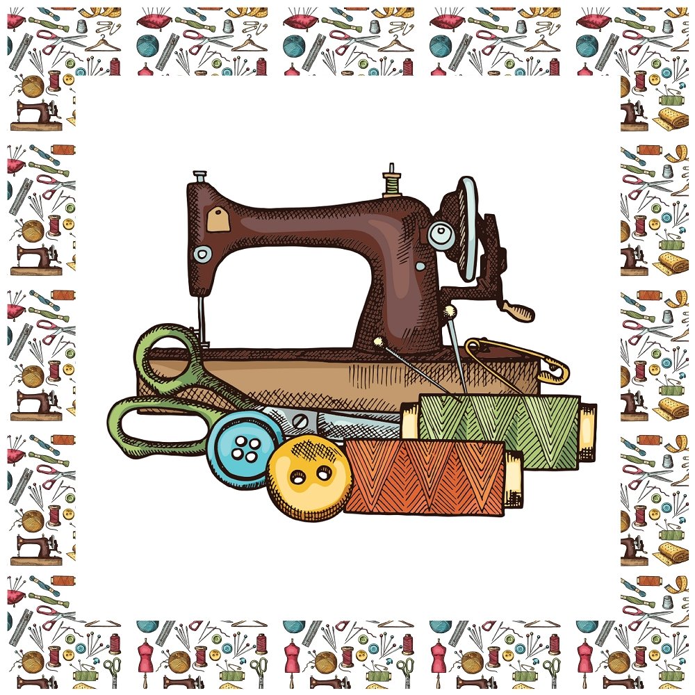 Vintage Sewing Workshop Pillow Panels