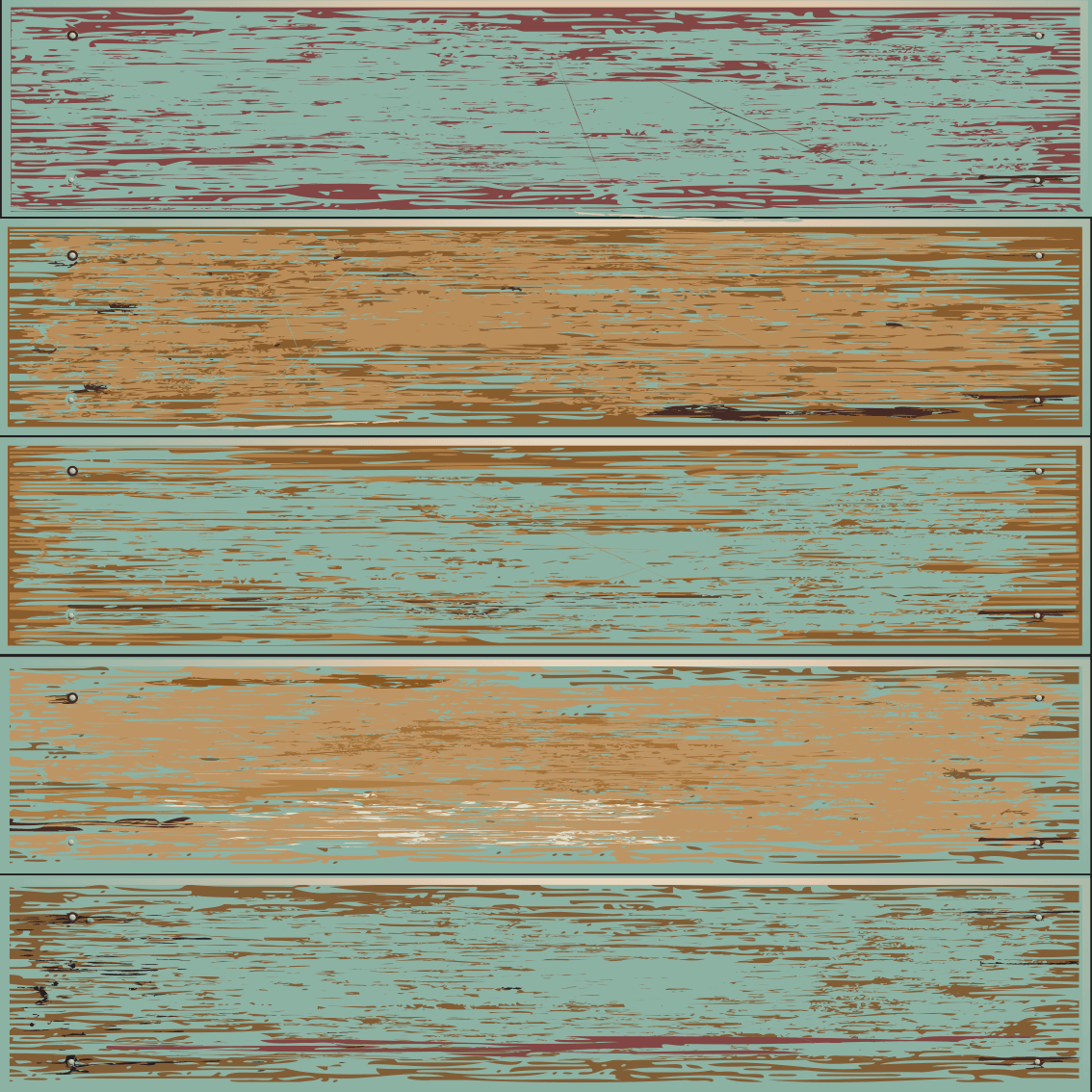 Vintage Wood Planks Fabric - Teal