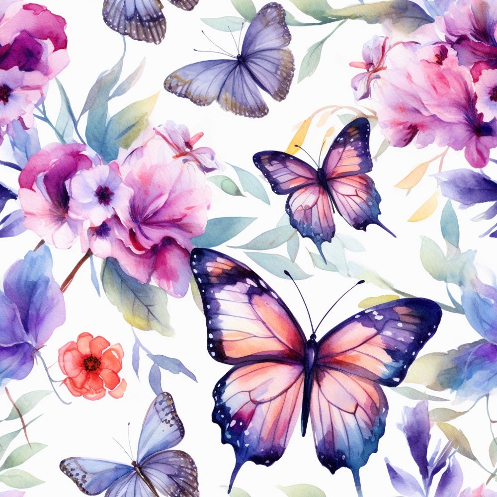 Watercolor Butterflies Pattern #7 Fabric