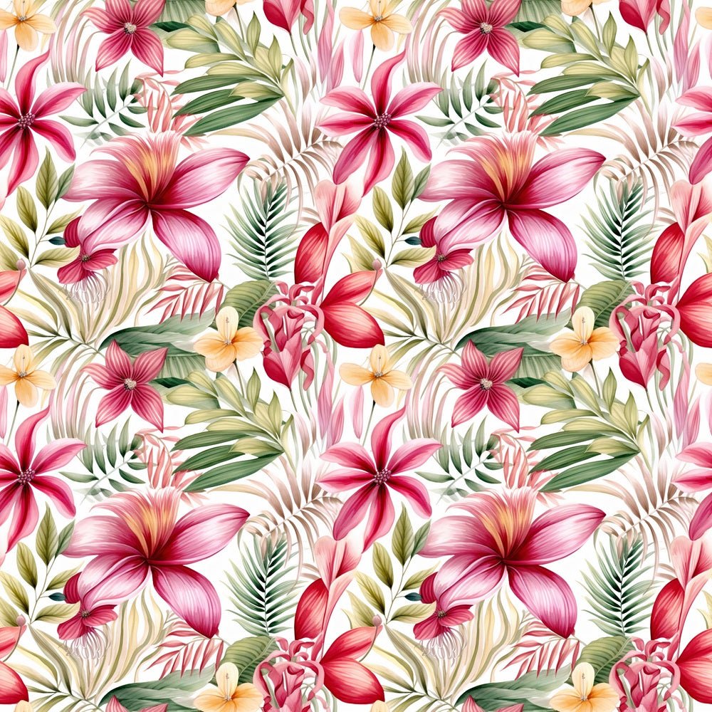 Watercolor Colorful Tropical Floral Fabric