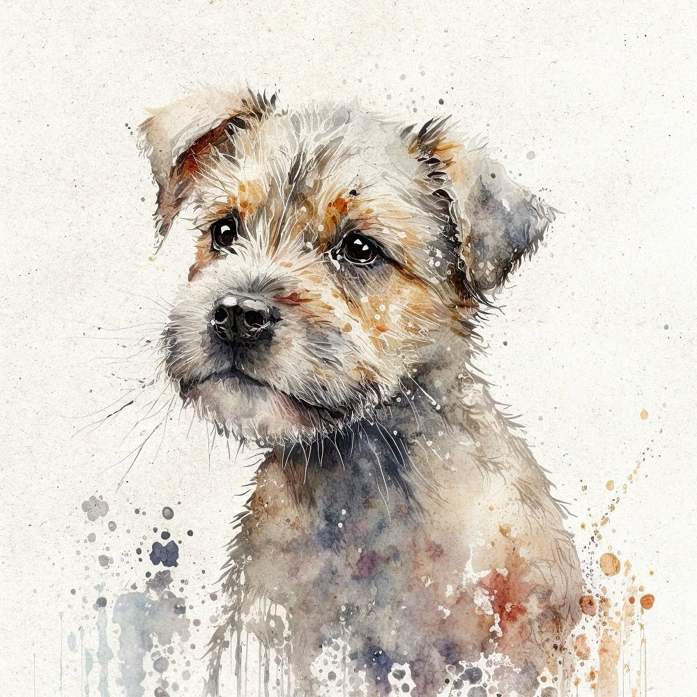 Watercolor Norfolk Terrier Portrait Fabric Panel
