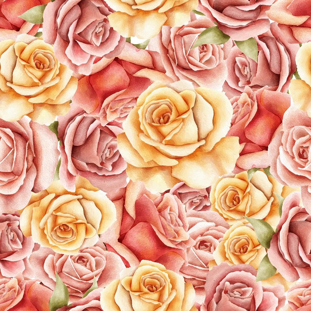 Watercolor Packed Roses Fabric