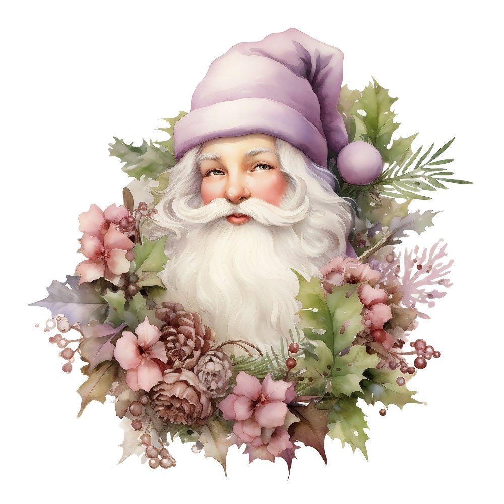 Watercolor Pastel Christmas #3 Fabric Panel