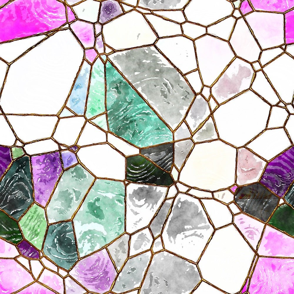 Watercolor Stained Glass #12 Fabric