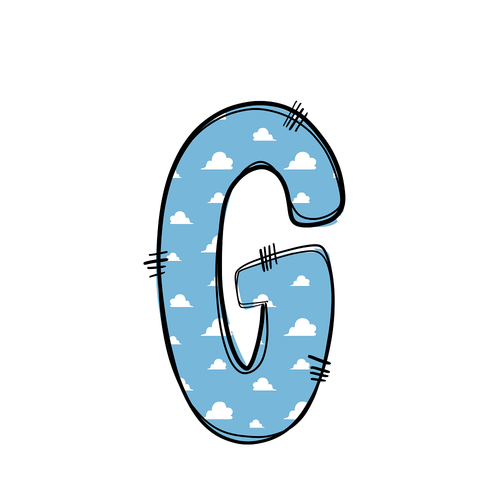 Western Cowboy ''G'' Clouds Fabric Panel