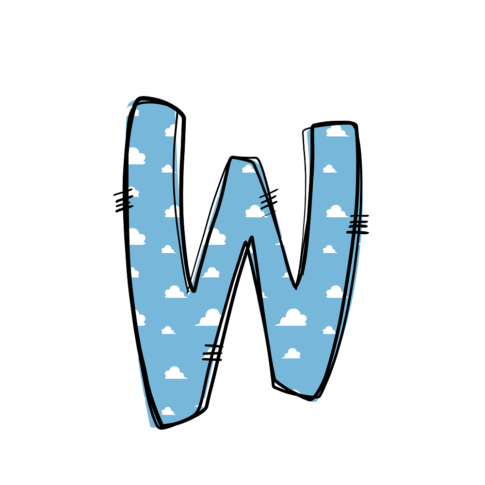 Western Cowboy ''W'' Clouds Fabric Panel