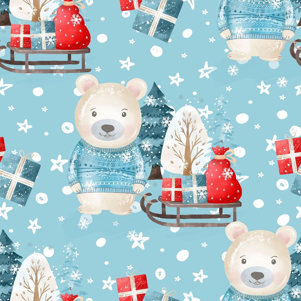 Winter Bear Main Fabric - Blue