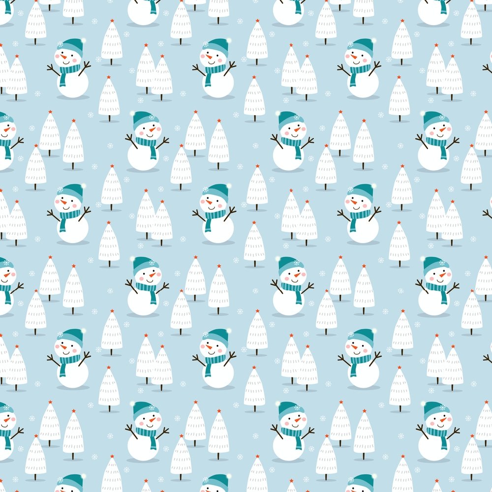 Winter Wonderland Snowmen Fabric - Blue