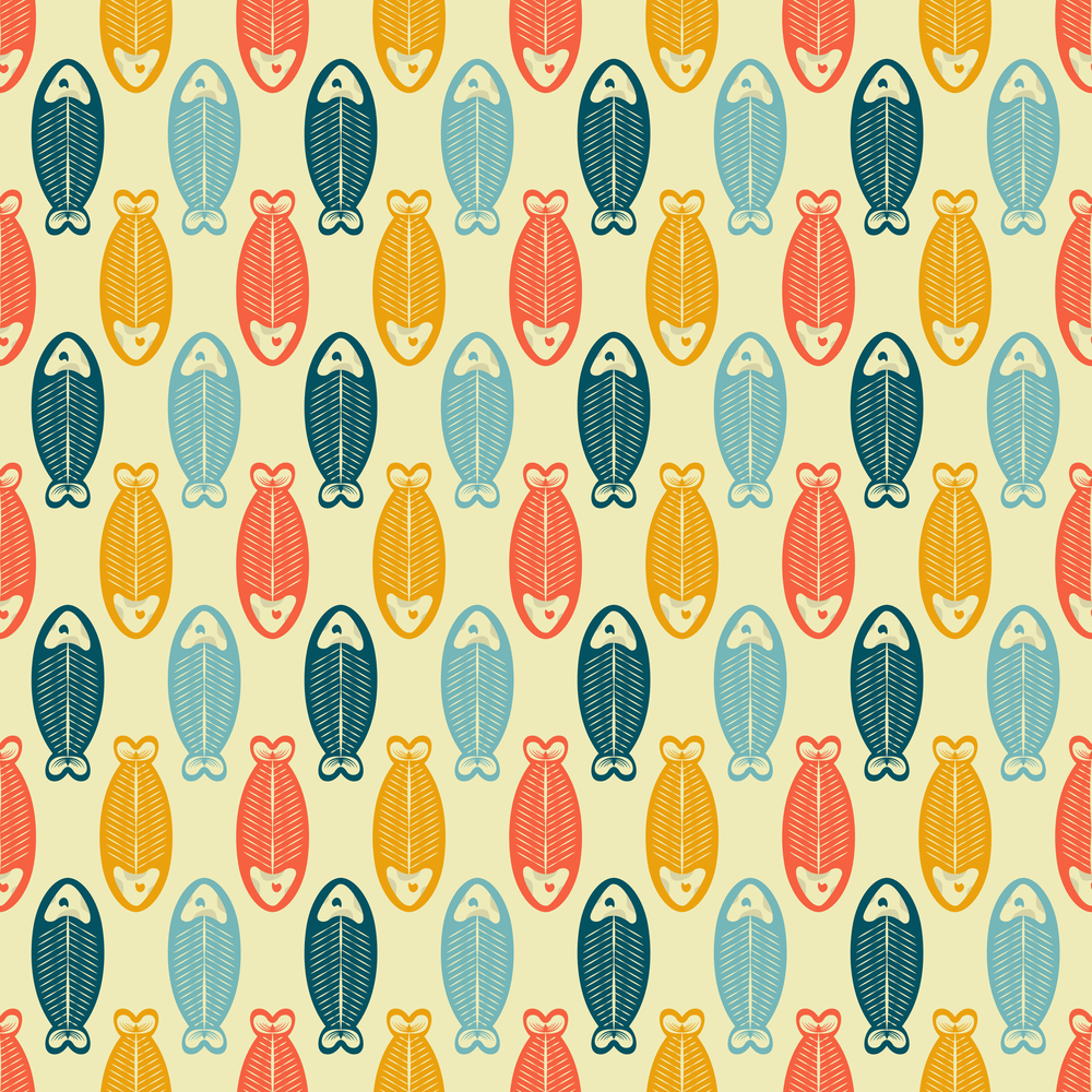 1950s Atomic Cats Pattern #3 Fabric - Tan