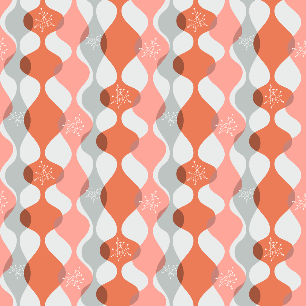 1950s Atomic Pattern #1 Fabric - Pink