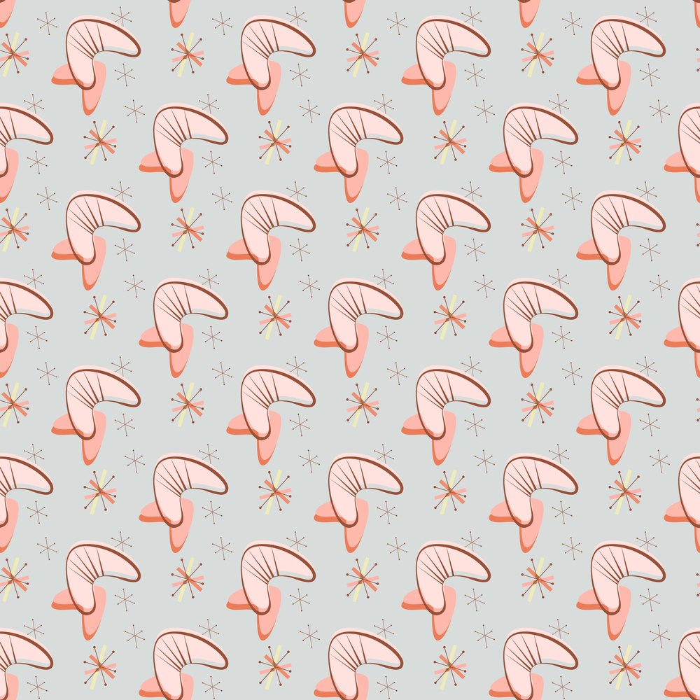 1950s Atomic Pattern #4 Fabric - Light Blue