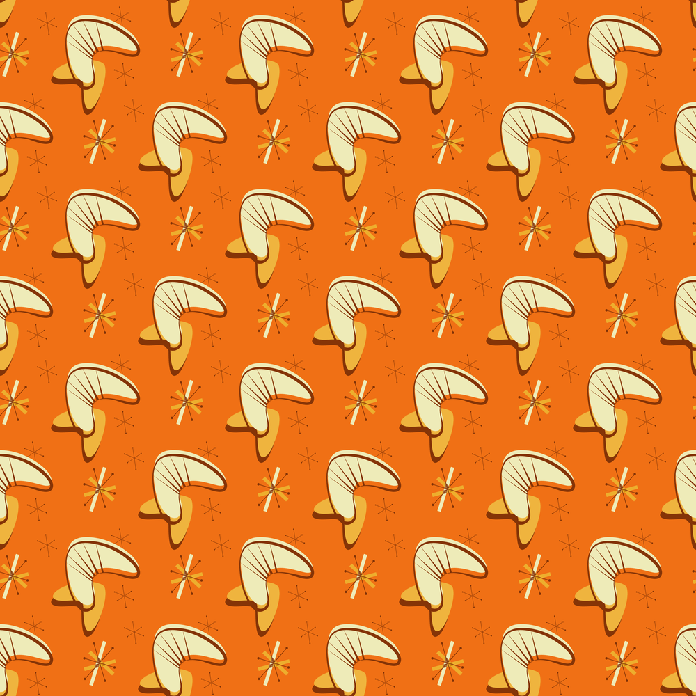 1950s Atomic Pattern #8 Fabric - Orange