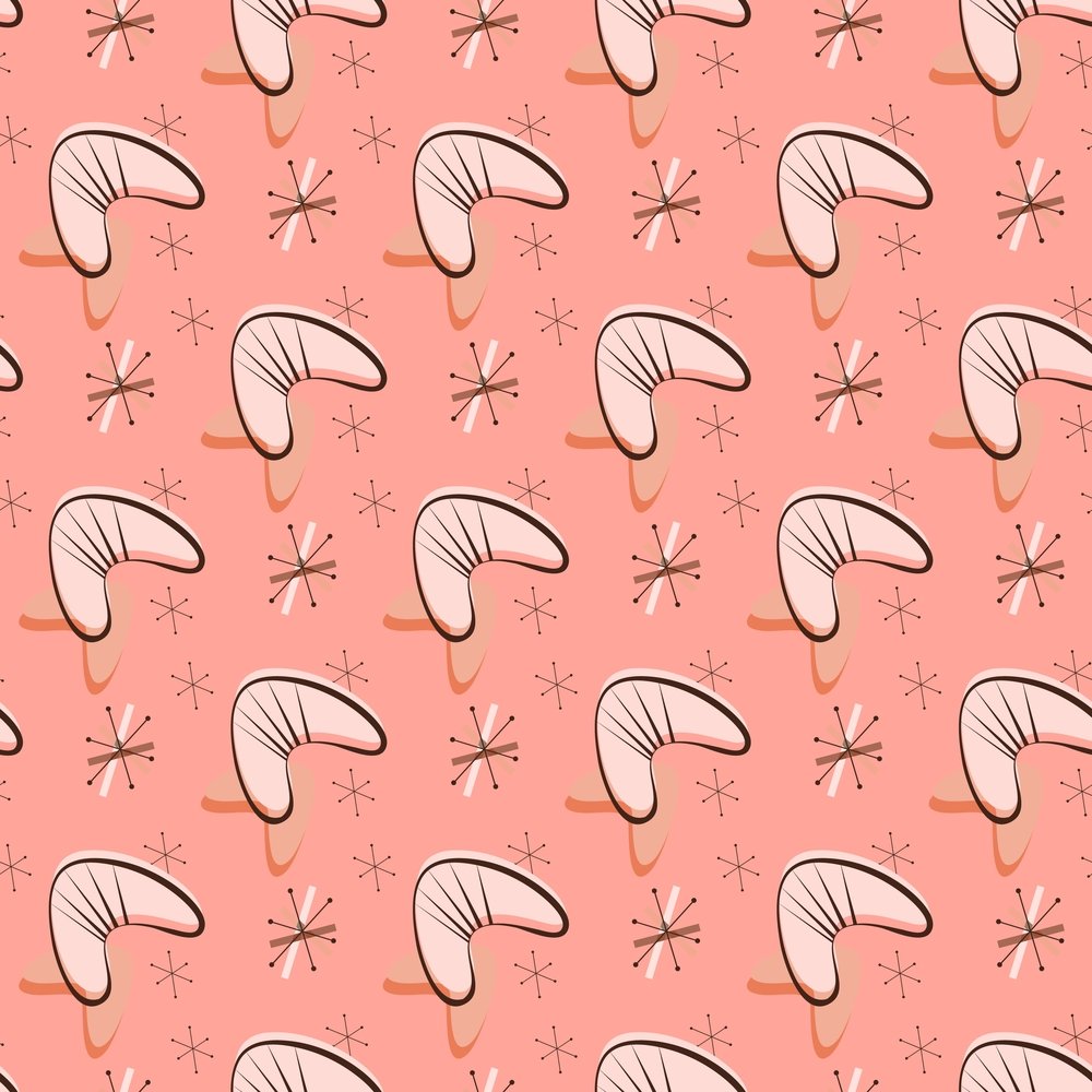 1950s Atomic Pattern #8 Fabric - Pink